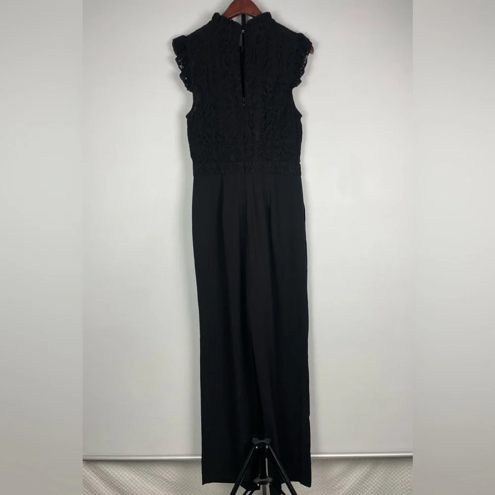 Romeo + Juliet Black Lace Sleeveless Wide Leg Jumpsuit - Picture 8 of 10